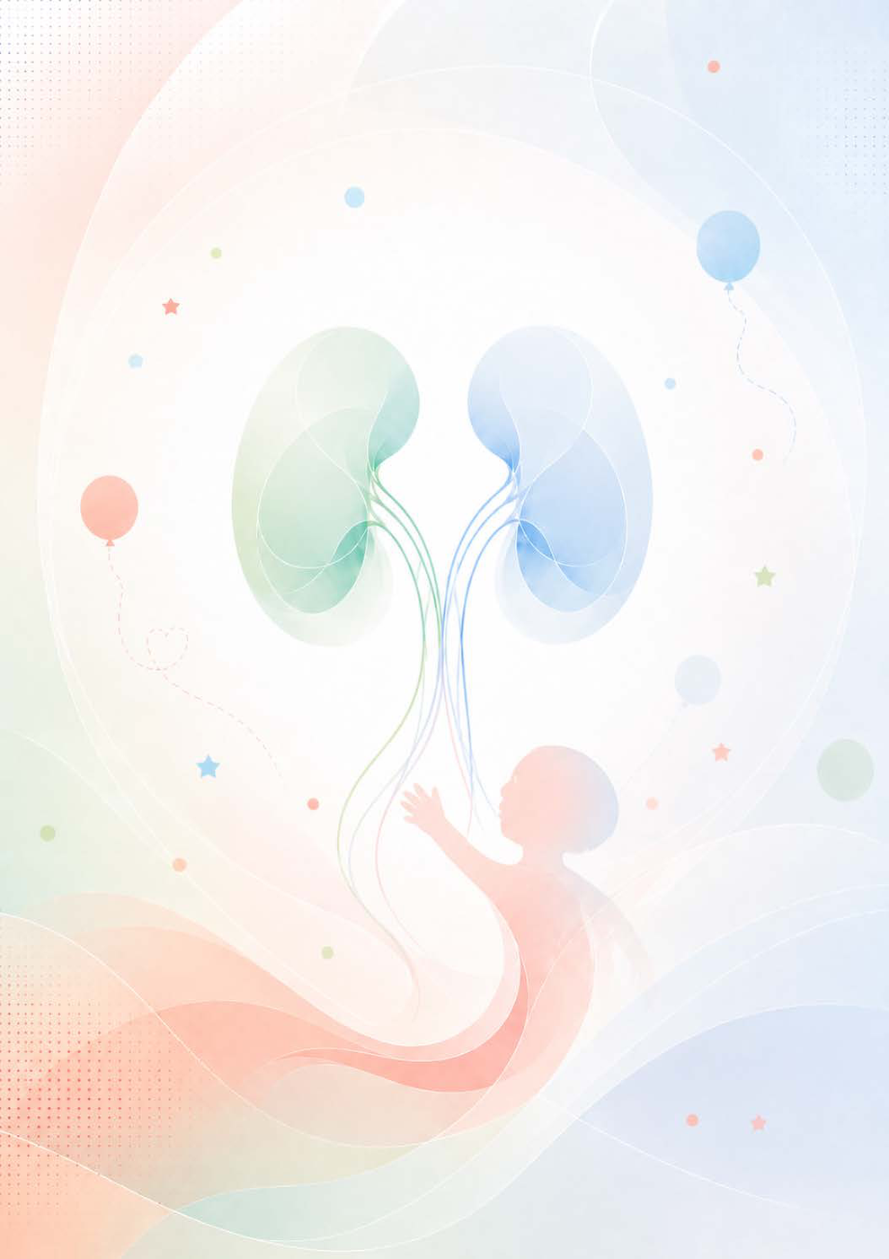 Illustration: Kind mit Nieren als Ballons
